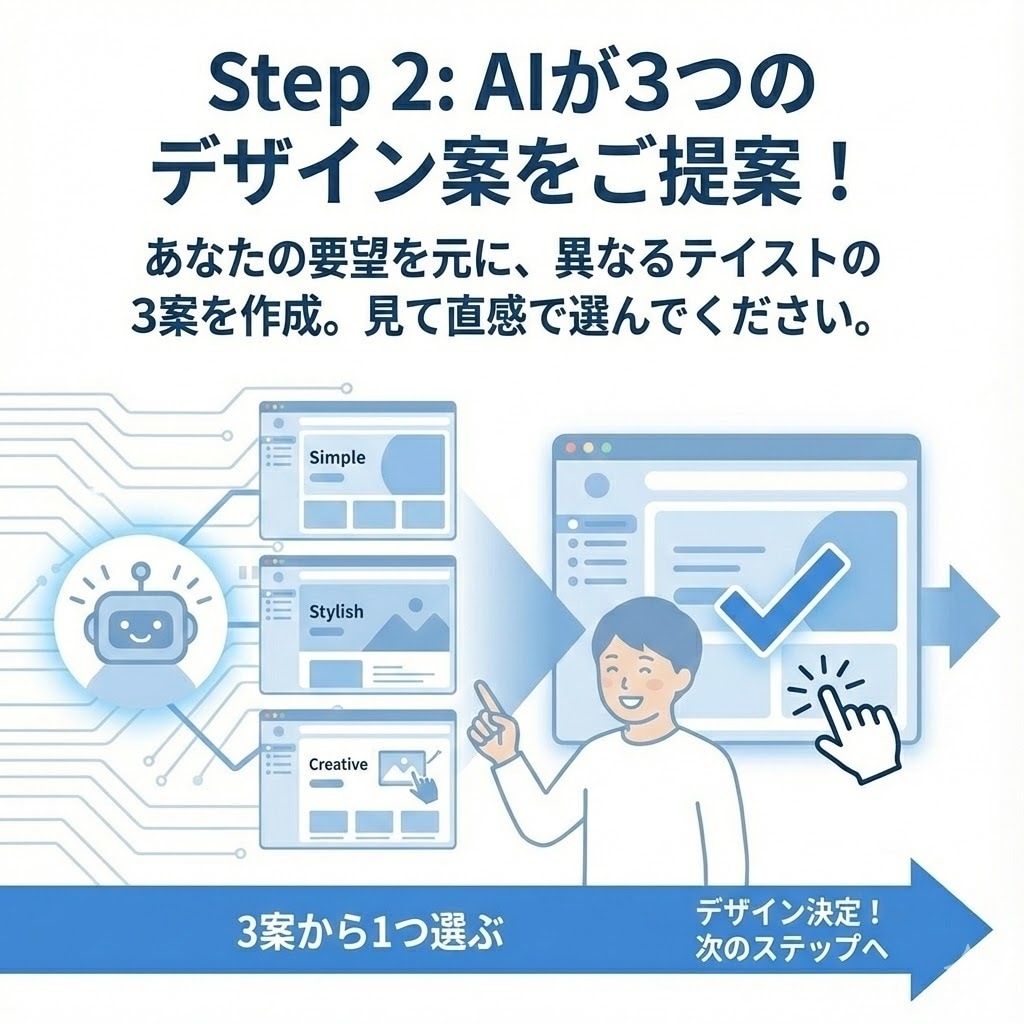 AIが3つのデザイン案を提供！MTで仕上げます 【25年12月限定】見積もり段階で３つのデザイン案を提示！ イメージ4
