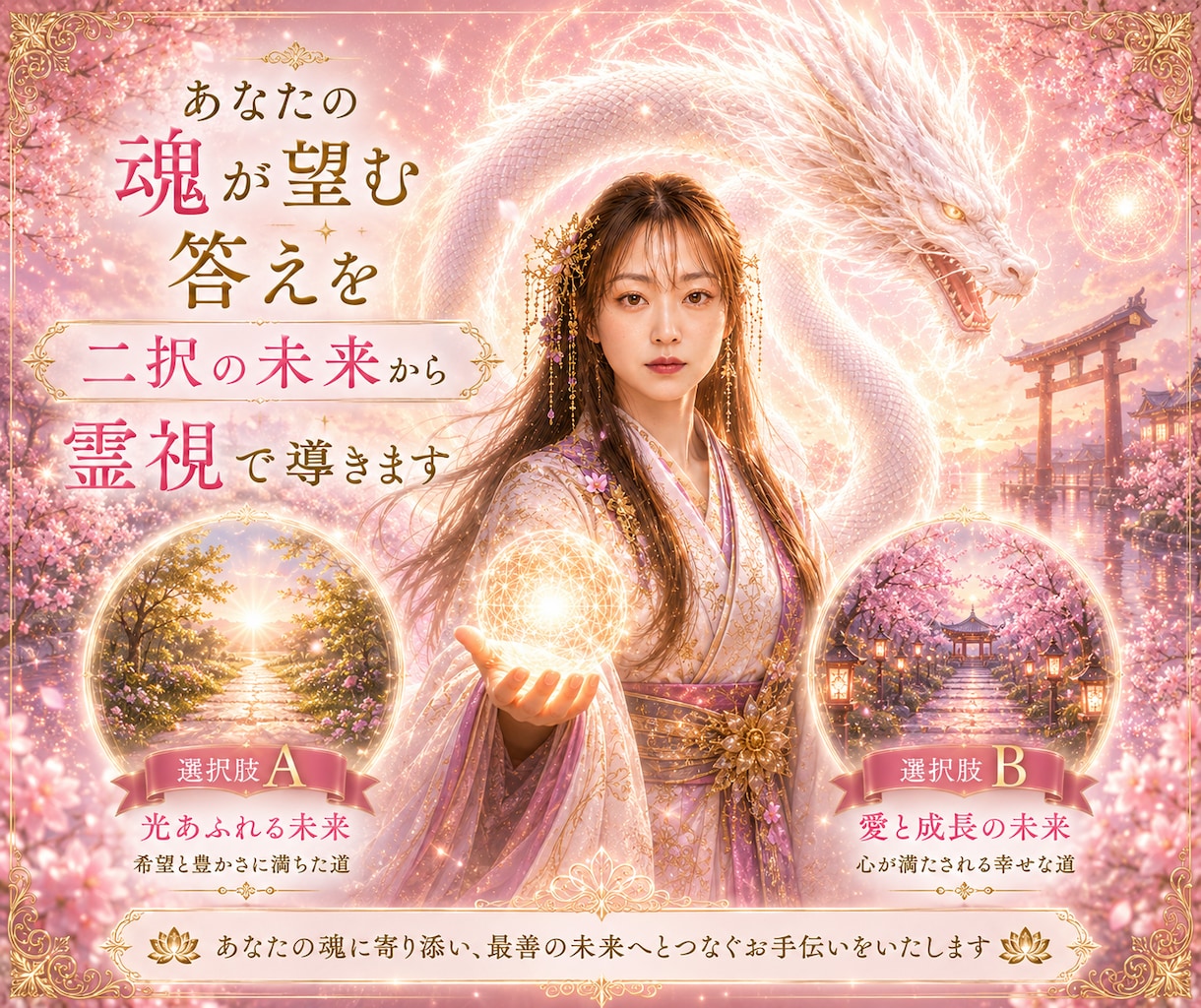 あなたの魂が望む答えを二択の未来から霊視で導きます 二つの未来を視て、後悔しない選択へ導きます イメージ2