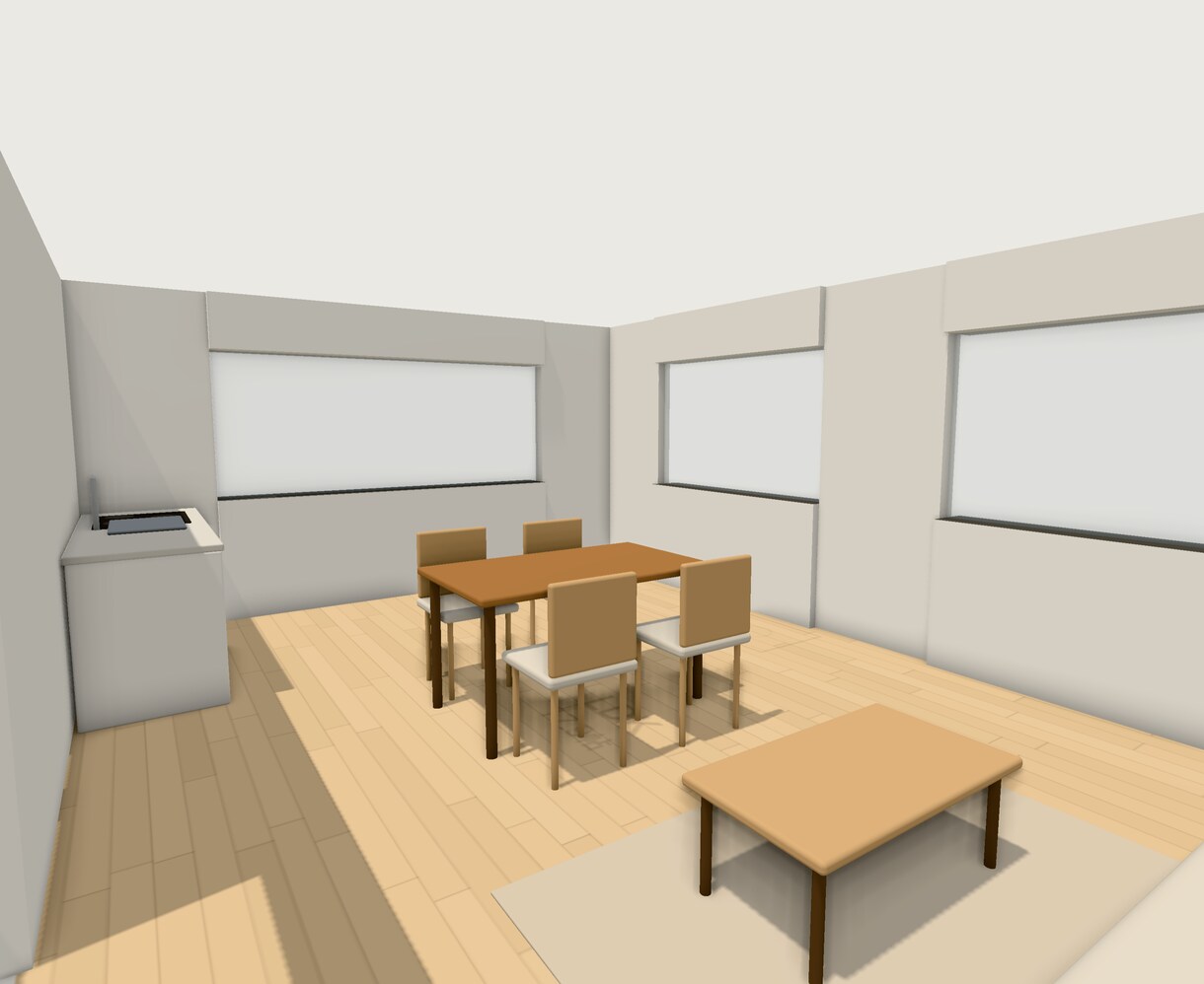 間取り図から家具付きの3D間取りを作りますます 上から見た3Dと、部屋の中からの眺めをお届けします イメージ2