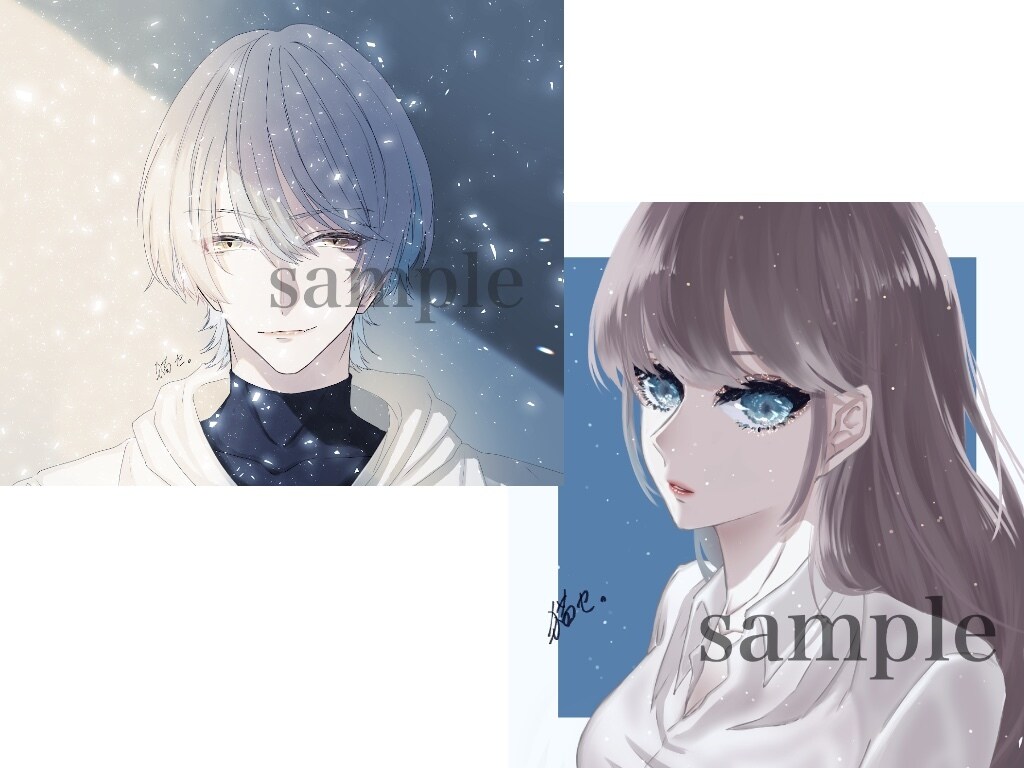 SNS用アイコン、ヘッダー、1枚絵作成します 儚くて綺麗なキャラに仕上げます。 イメージ1