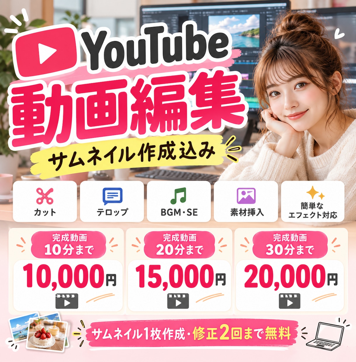 YouTube動画編集します カット・テロップ・BGM等、ご希望通り丁寧に仕上げます。 イメージ1
