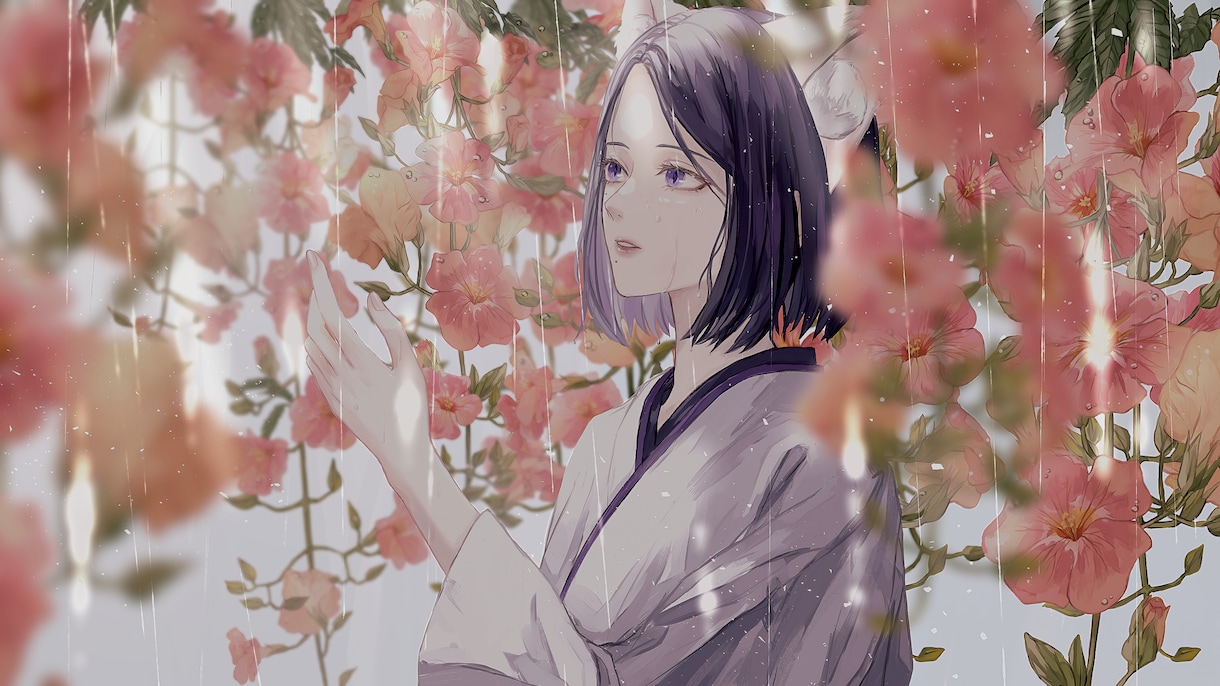 厚塗りで透明感のあるイラスト描きます 男性も女性も、和風も洋風もお任せください イメージ1