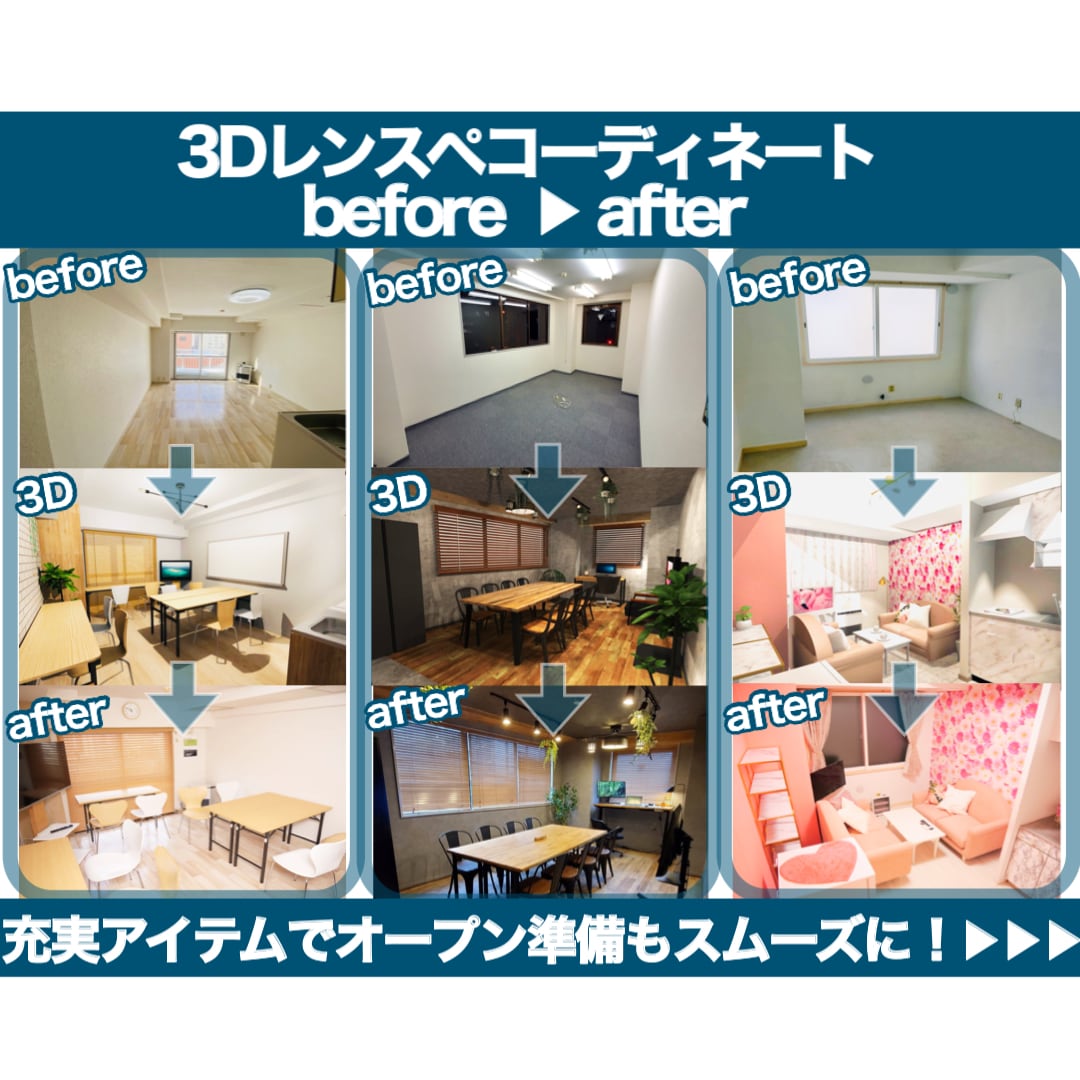 レンタルスペース３D提案で売れコーディネートします 空間デザインのプロが本気で室内を考え提案するサービスです イメージ4