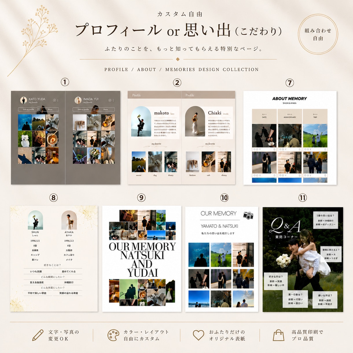 オリジナル　プロフィールブック作成します 必要事項を送るだけ！ふたりらしさが詰まった、特別な一冊♩ イメージ10