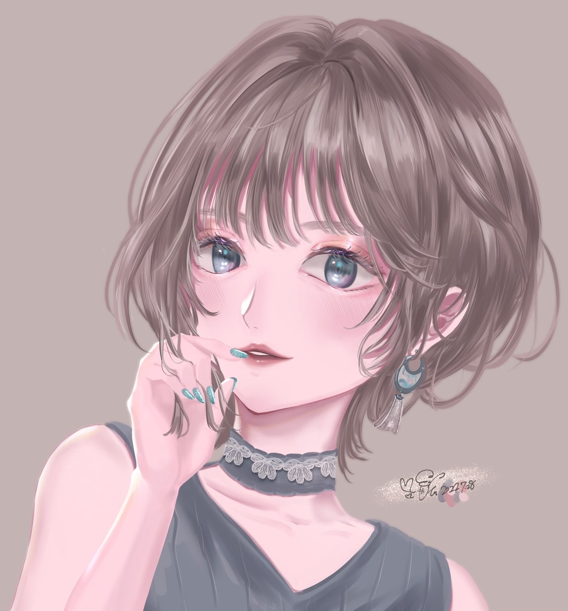 お化粧女子のキラキラアイコン描きます 最短24時間で制作！SNSアイコンなど イメージ1