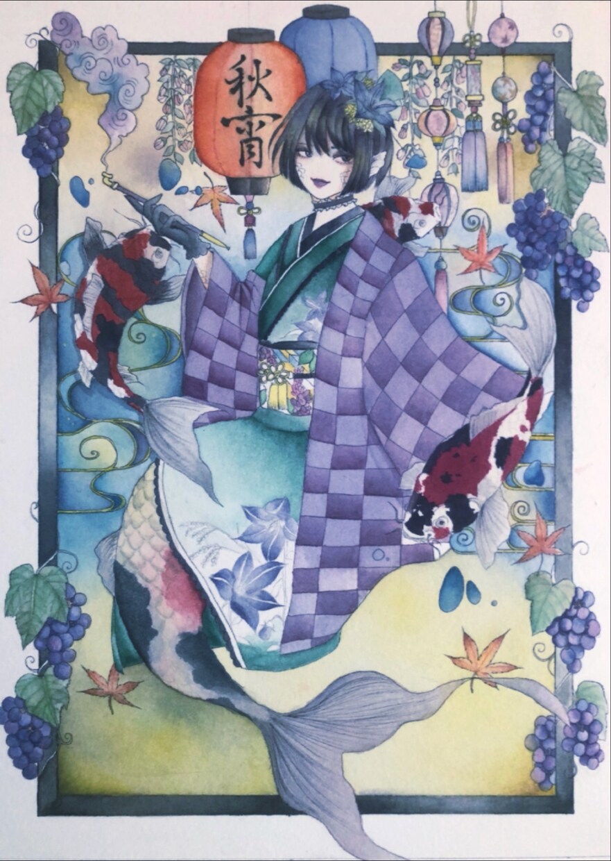 透明水彩でSNS用アイコン、イラスト描きます 耽美な絵や今風なキャラクターを水彩で描きます！ イメージ6