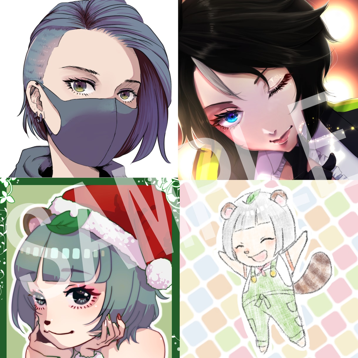 SNS用アイコンお描きします 目力強め女子やミニキャラお任せください！ イメージ2