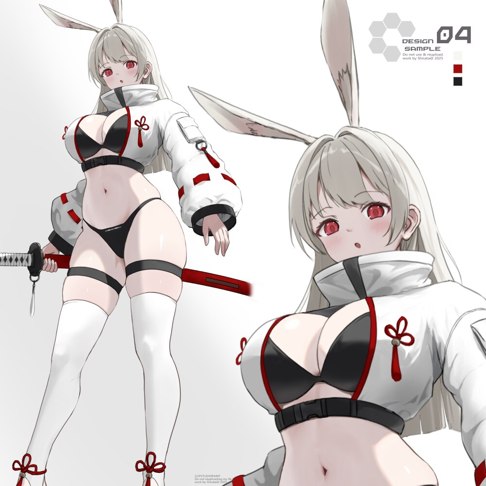 女性キャラのキャラクターイラストを制作いたします Live2Dパーツ分け・三面図制作も対応できます！ イメージ3