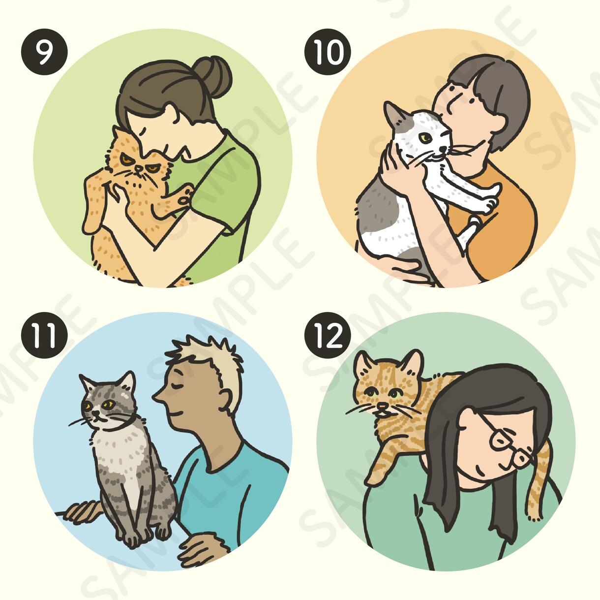 猫とあなたのツーショットアイコンお描きします ペットとあなたの素敵な関係をアイコンにします イメージ9