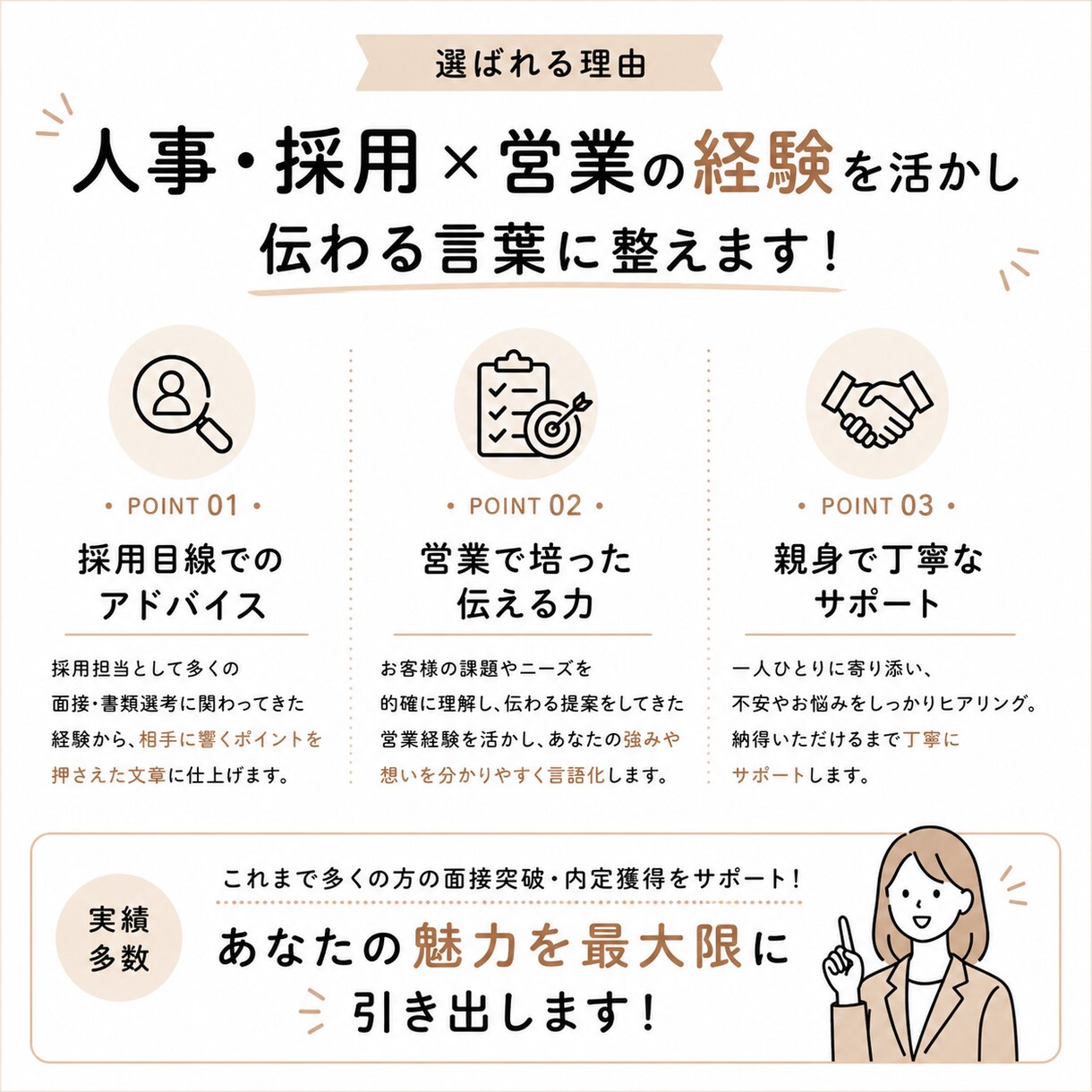 志望動機・自己PR・退職理由を整えます 面接で詰まる志望動機・自己PRを言語化します イメージ6