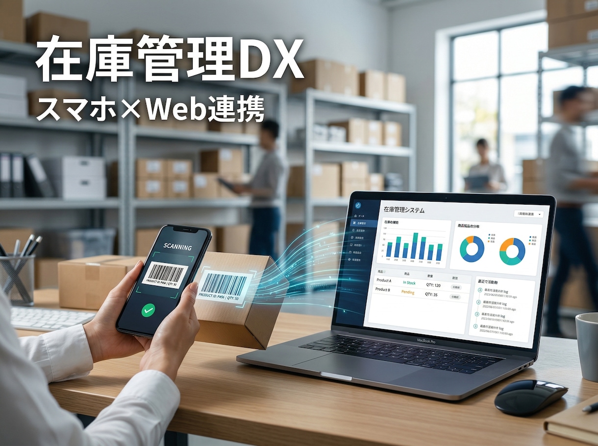 LINE×Webの本格・在庫管理システム構築します スマホでピッと棚卸し！Webと連動する最強の在庫管理 イメージ1