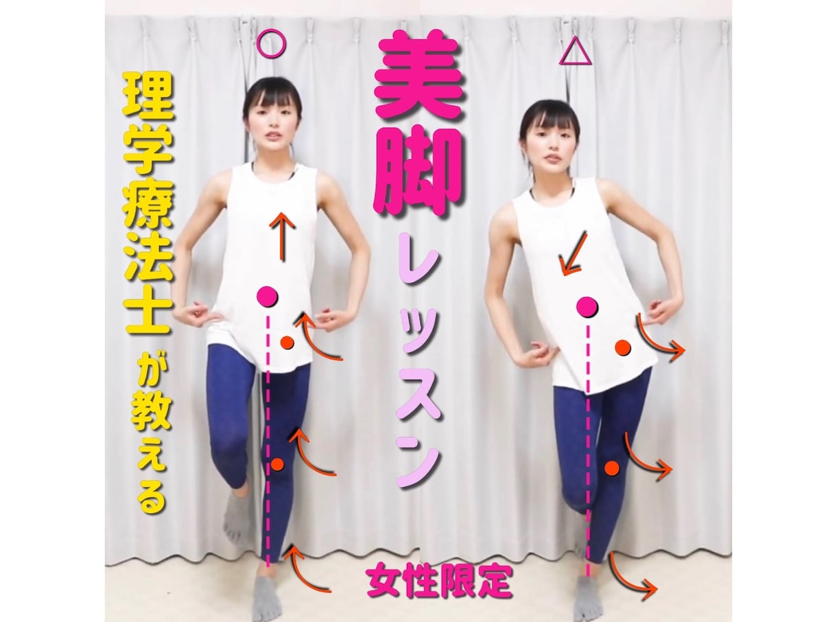 女性限定!!脚の使い方から美脚になる方法教えます 理学療法士が教える美脚になる筋肉のつけ方を一緒に実践 イメージ1