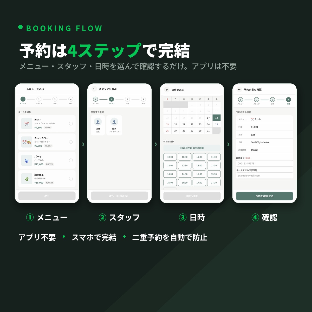 元美容師がLINE予約システムを作ります 手数料0円 契約の縛りなし予約から再来店までLINEで自動化 イメージ2