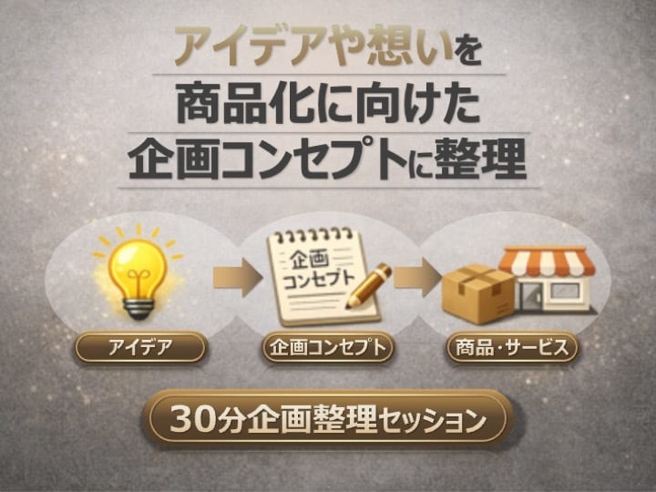 アイデアを商品向けの「企画コンセプト」に整理します 大手メーカーでの企画経験を基に商品の企画まとめをお手伝い イメージ1