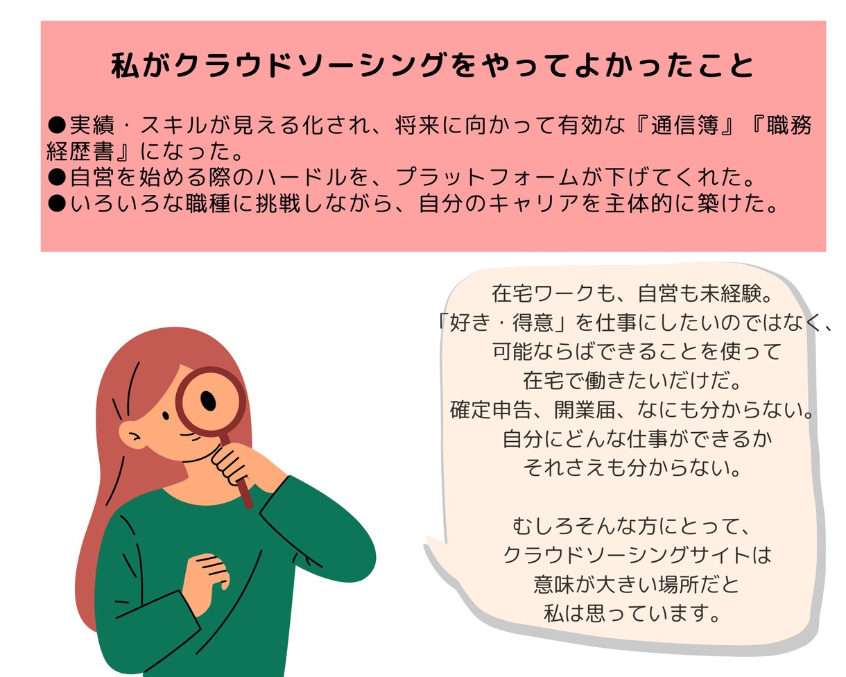 就労支援目線でクラウドソーシングの情報提供します オフラインで講演経験有り 印刷・回覧OKの資料も差し上げます イメージ3