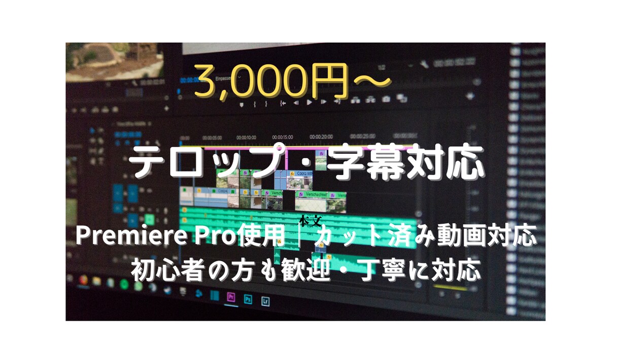 カット済み動画にテロップを丁寧に入れます 面倒なテロップ作業は丸投げOK！丁寧に対応いたします。 イメージ1