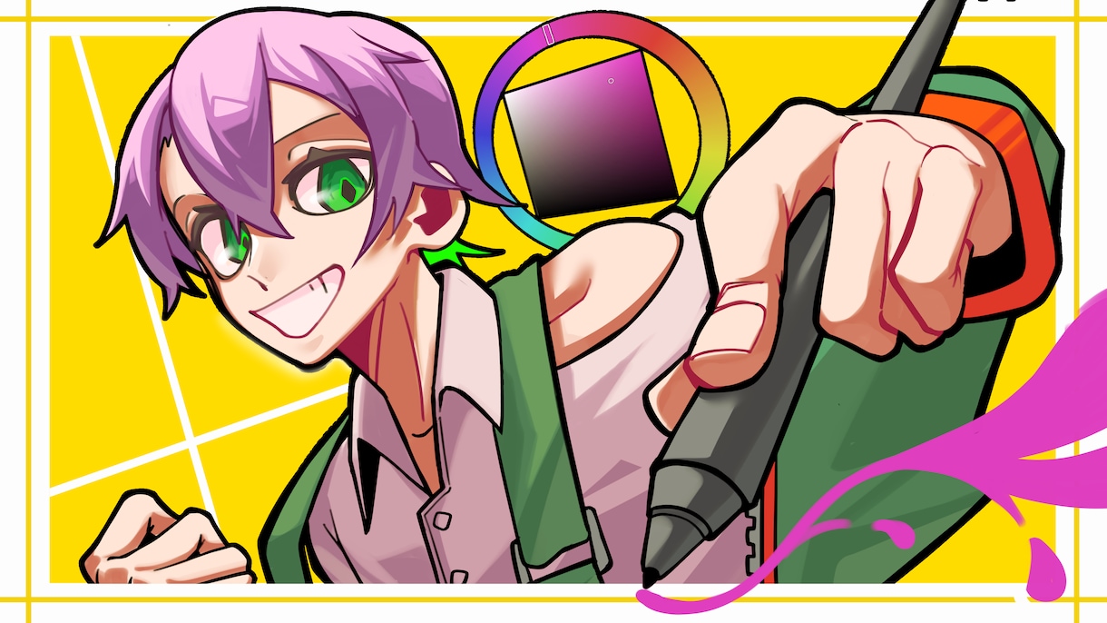 商用利用OK！個性的な明るいイラストをお描きします 表情差分無料！キャラクターデザインも行っております！ イメージ1