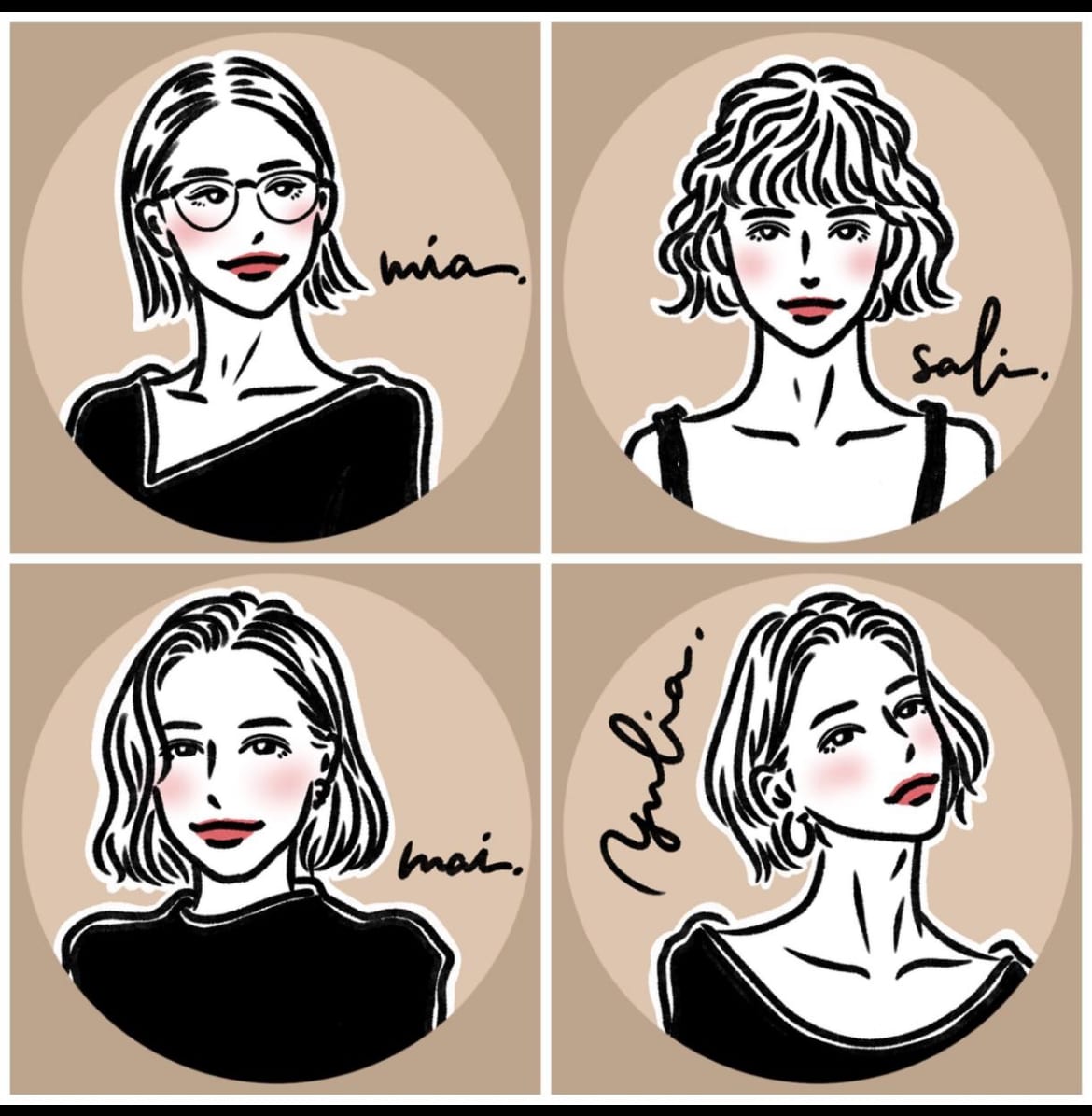 似顔絵アイコン◆白黒オシャレイラスト◆描きます モノクロ似顔絵アイコン・SNS・名刺・プロフィール画像作成 イメージ7
