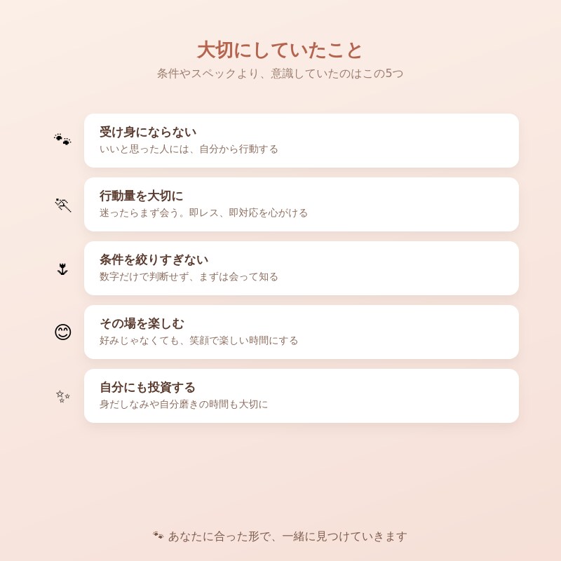 あなただけの婚活アドバイスシート作ります アラフォー3ヶ月成婚の実体験から、あなたへのヒントを作ります イメージ3