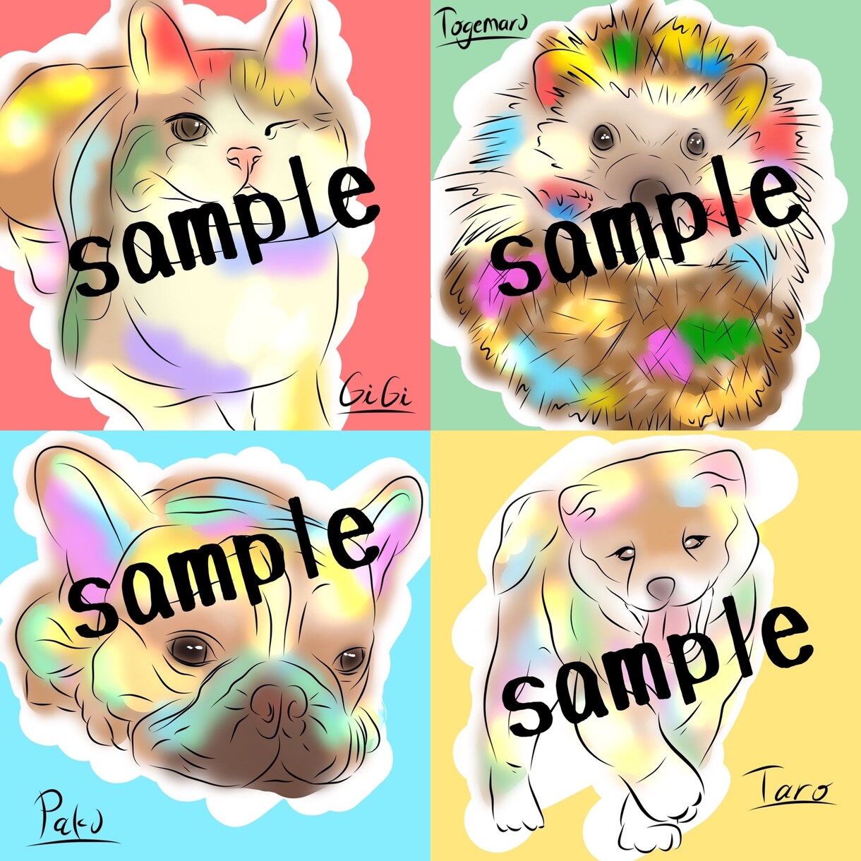 大切なペットのイラスト描かせて頂きます 写真や画像から、シンプルで淡いカラーのイラスト仕上げます！ イメージ2