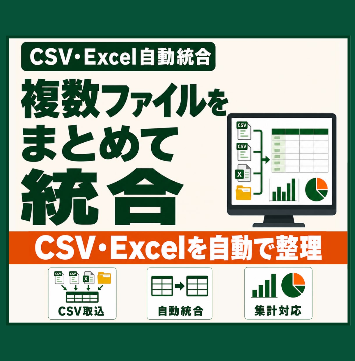 複数CSV・Excelファイルを自動統合します Power Queryで結合・整形・更新を効率化 イメージ1
