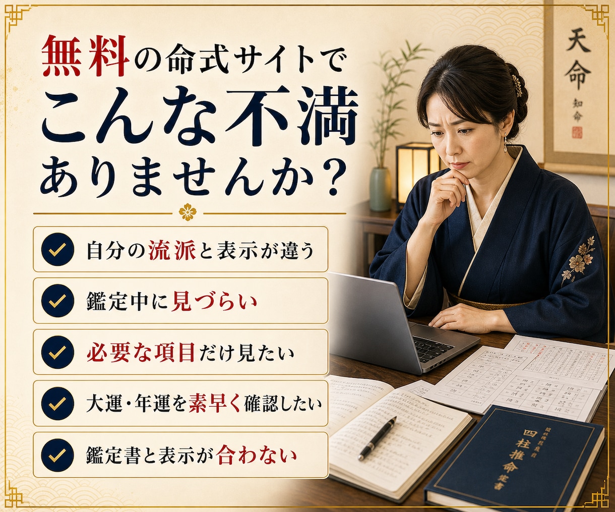 四柱推命の命式表・鑑定書自動作成ツールを制作します このページが見られていれば、もう使えます。Excel不要 イメージ2