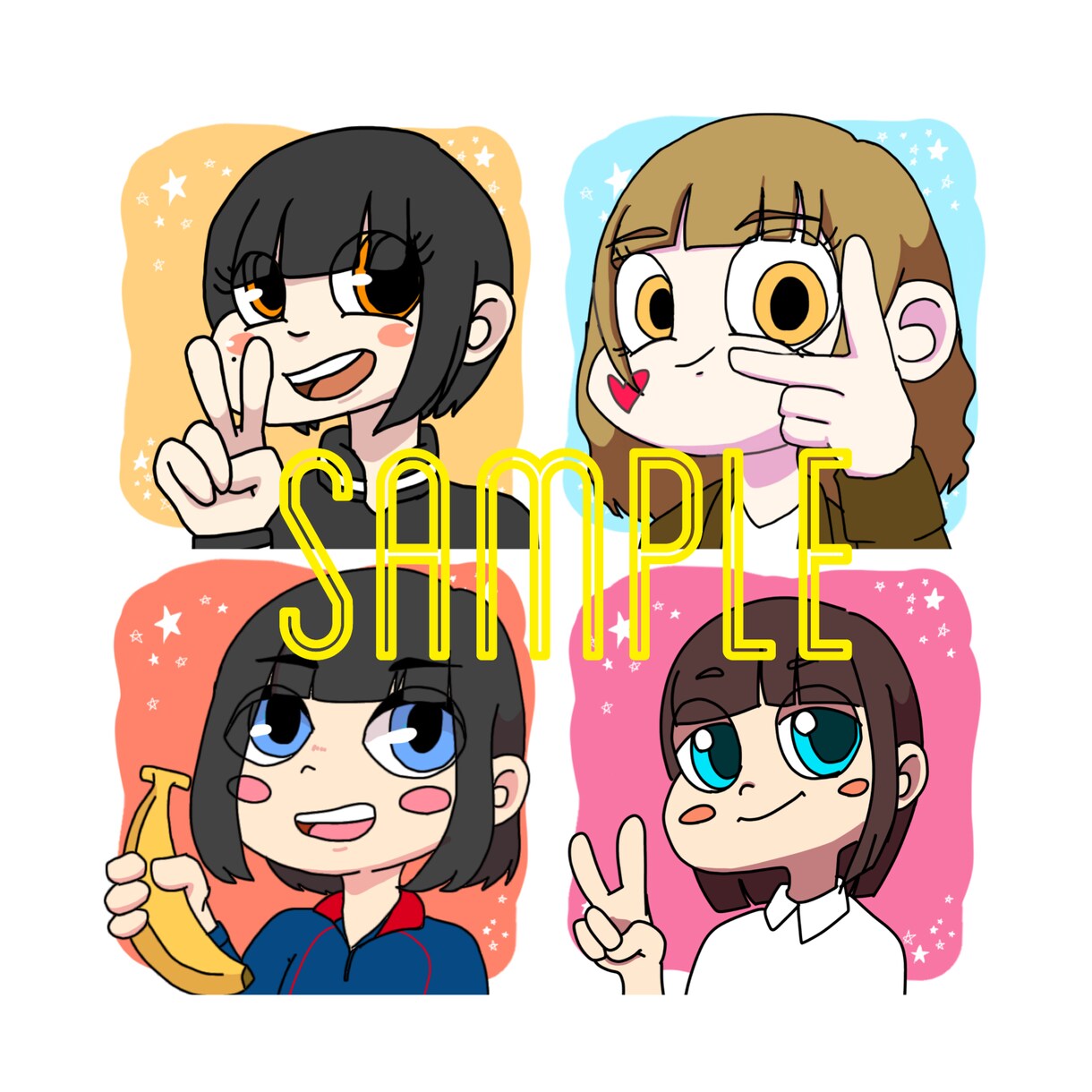 可愛くて目立つ！カートゥーン風の似顔絵かきます より個性的で目立つアイコンを求めてる方向け イメージ3