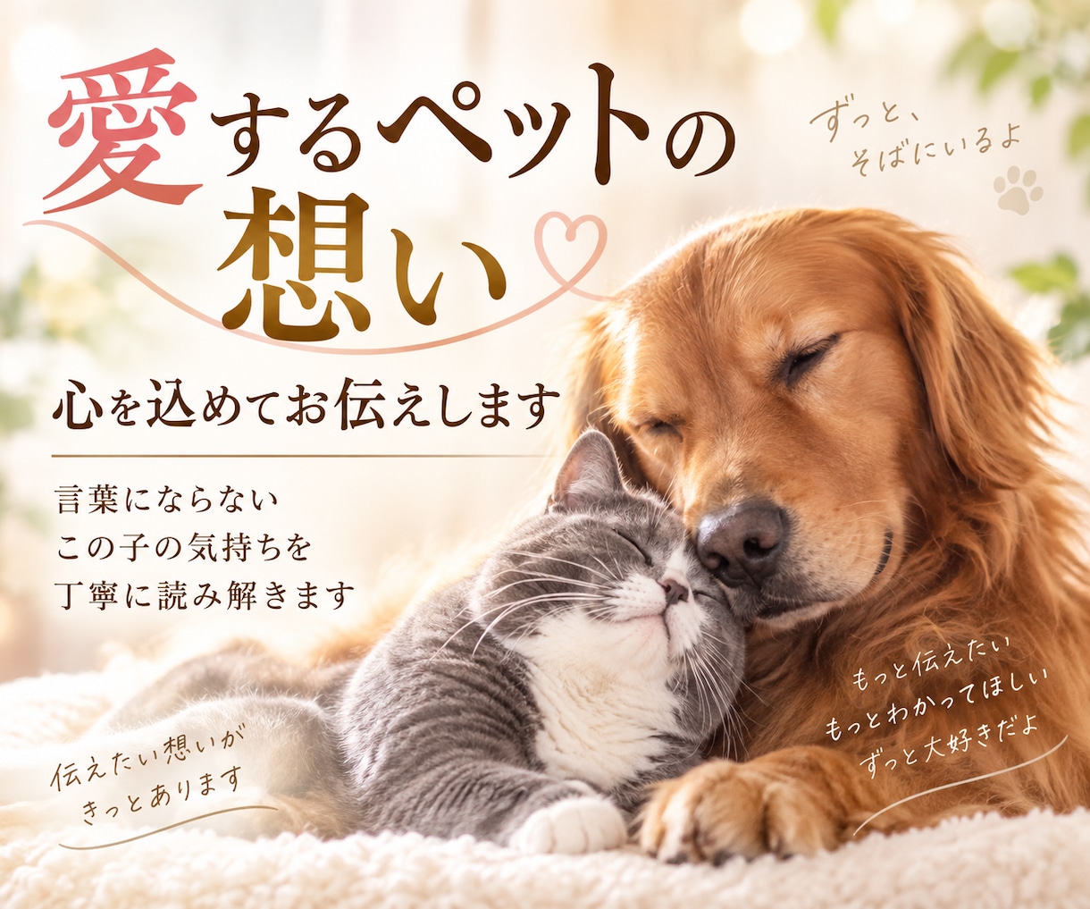 愛するペットが、あなたに伝えたい「想い」を届けます 言葉にならないこの子の想いを、心を込めてお伝えします イメージ2