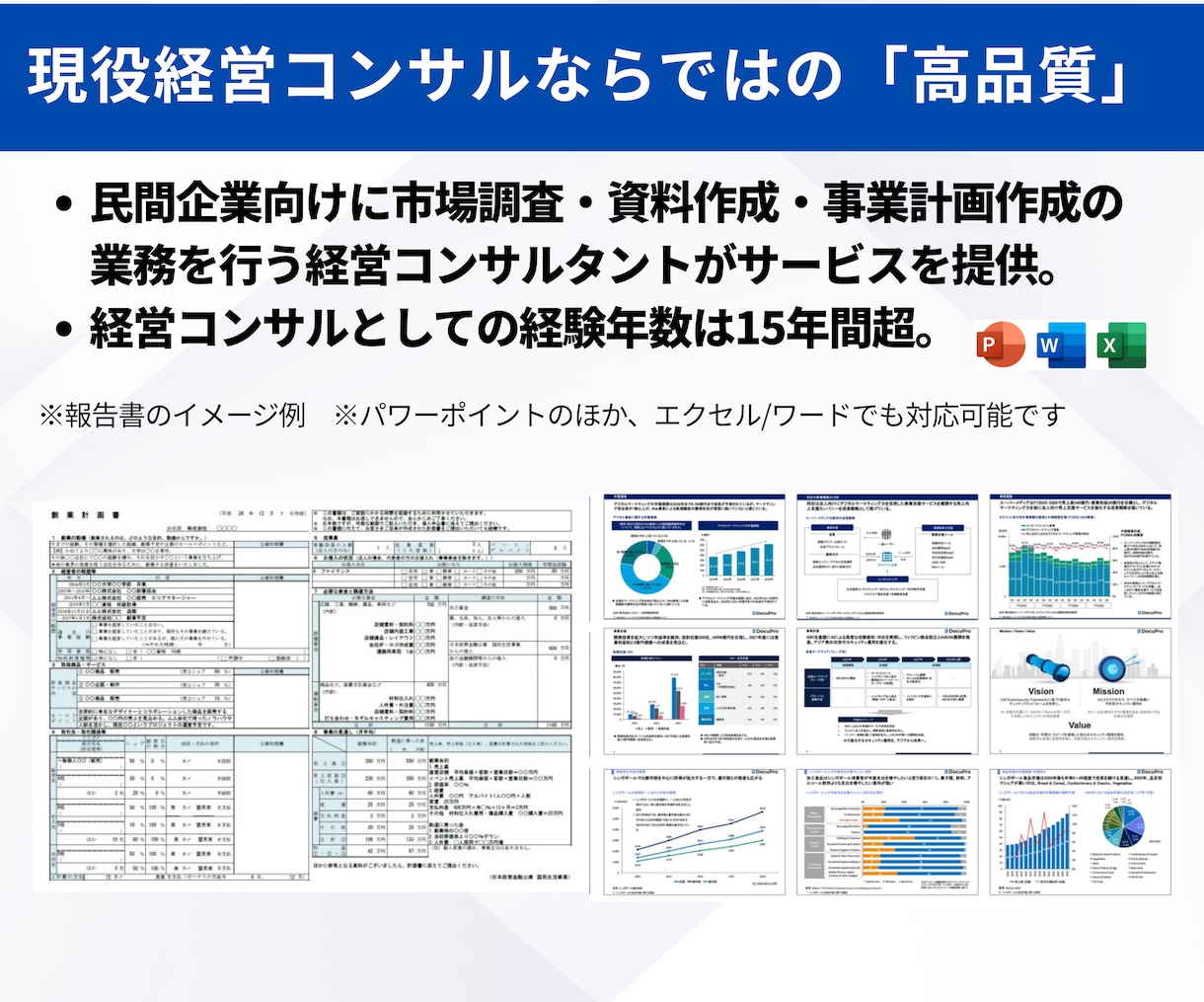 銀行融資・口座開設の事業計画書を作成します 【原稿無しOK】短納期：1500件実績の現役コンサルが支援 イメージ2