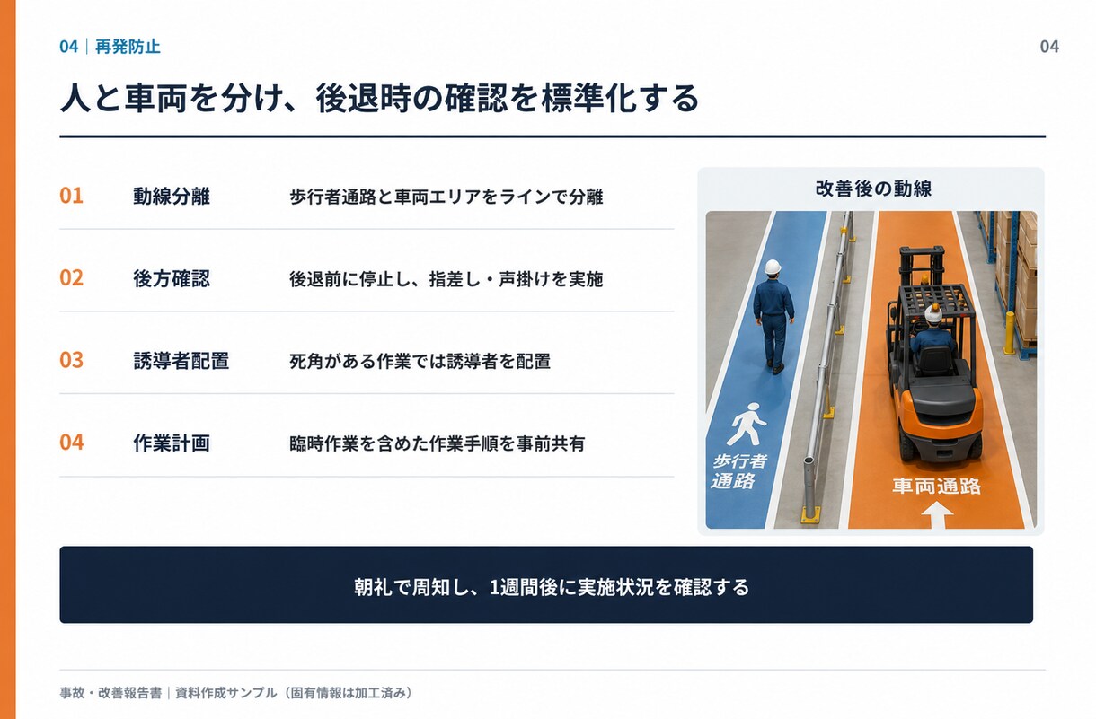 現場メモから事故・改善報告書を作成します いただいたメモを伝わる安全資料に整えます イメージ5