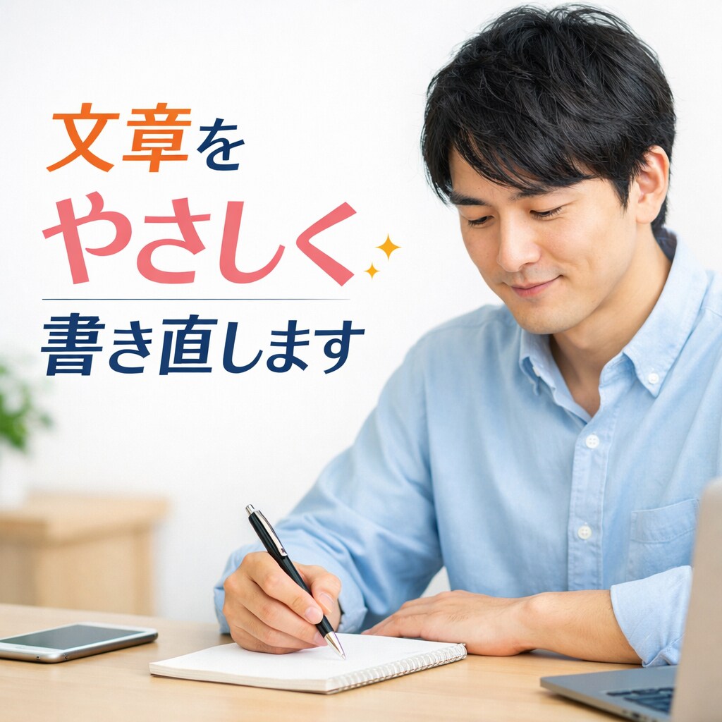 要約・リライト AIで文章をやさしく書き直します 文章が苦手な方・忙しい方向け／初心者向けに調整します イメージ1