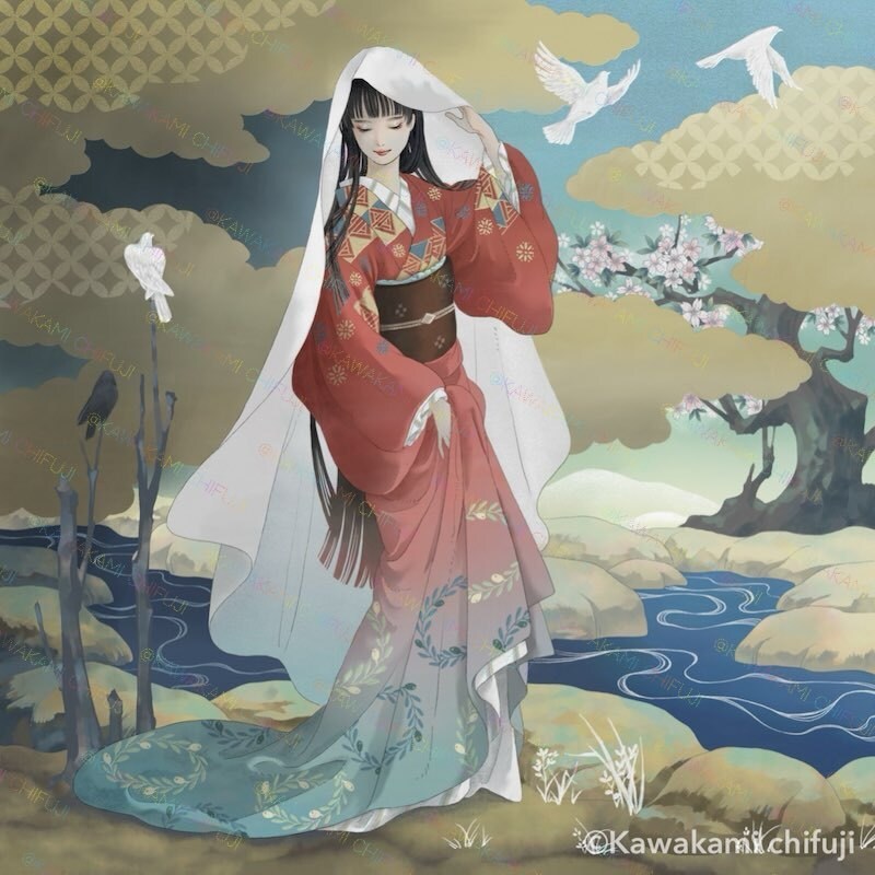 繊細な和のイラストを制作いたします 日本の伝統美を取り入れた和風イラストを制作いたします。 イメージ4