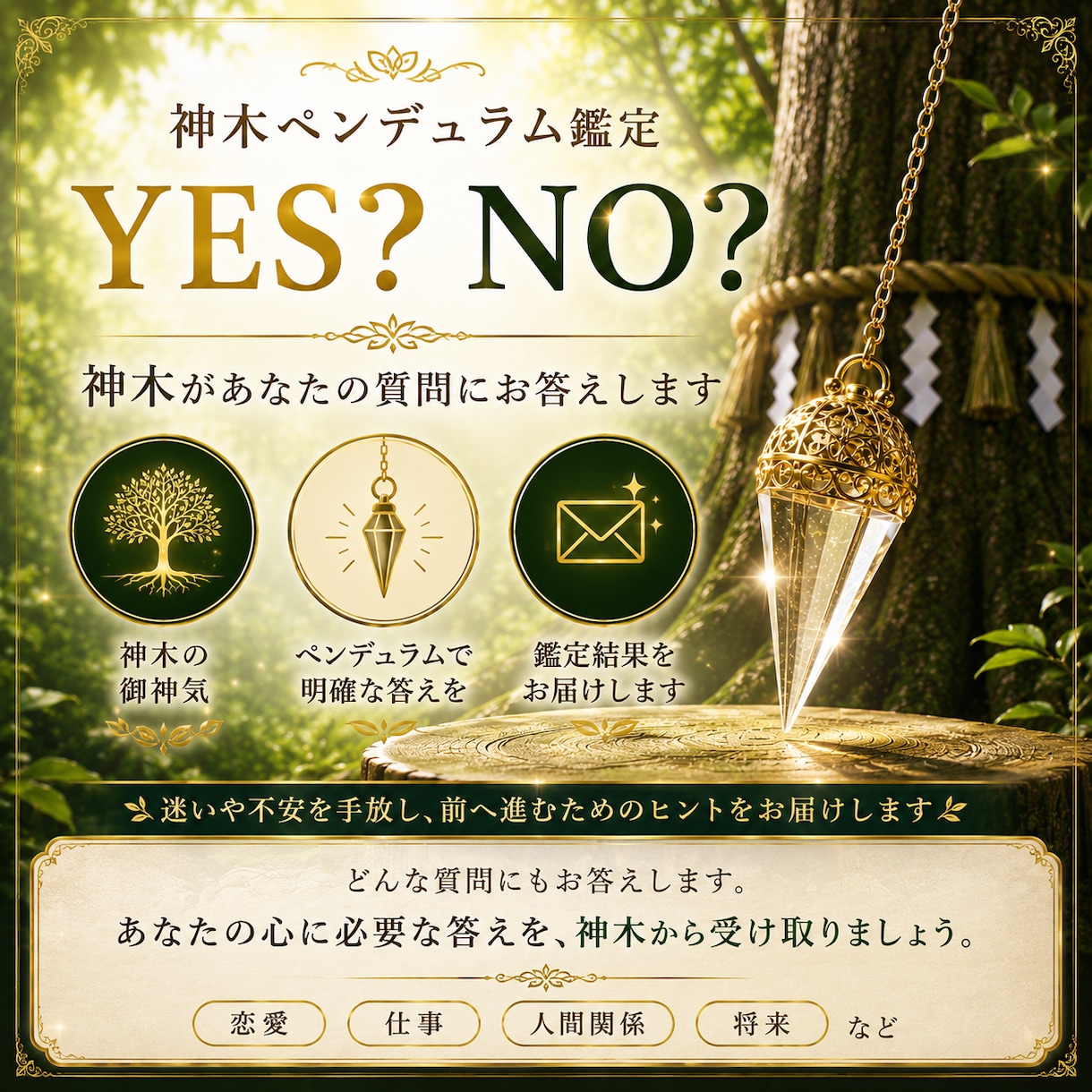 Yes or No? あなたの迷いに答えを出します ご質問5つ　自分では判断できない時にあなたの背中を押します イメージ6