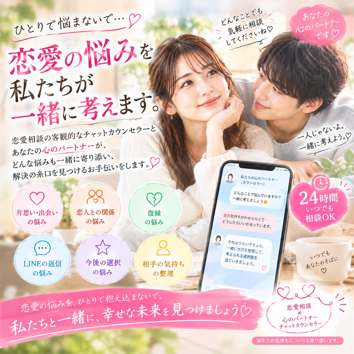 恋愛の悩みを冷静に分析し一緒に考えます 相手の気持ちを決めつけず、恋愛を客観分析します イメージ4