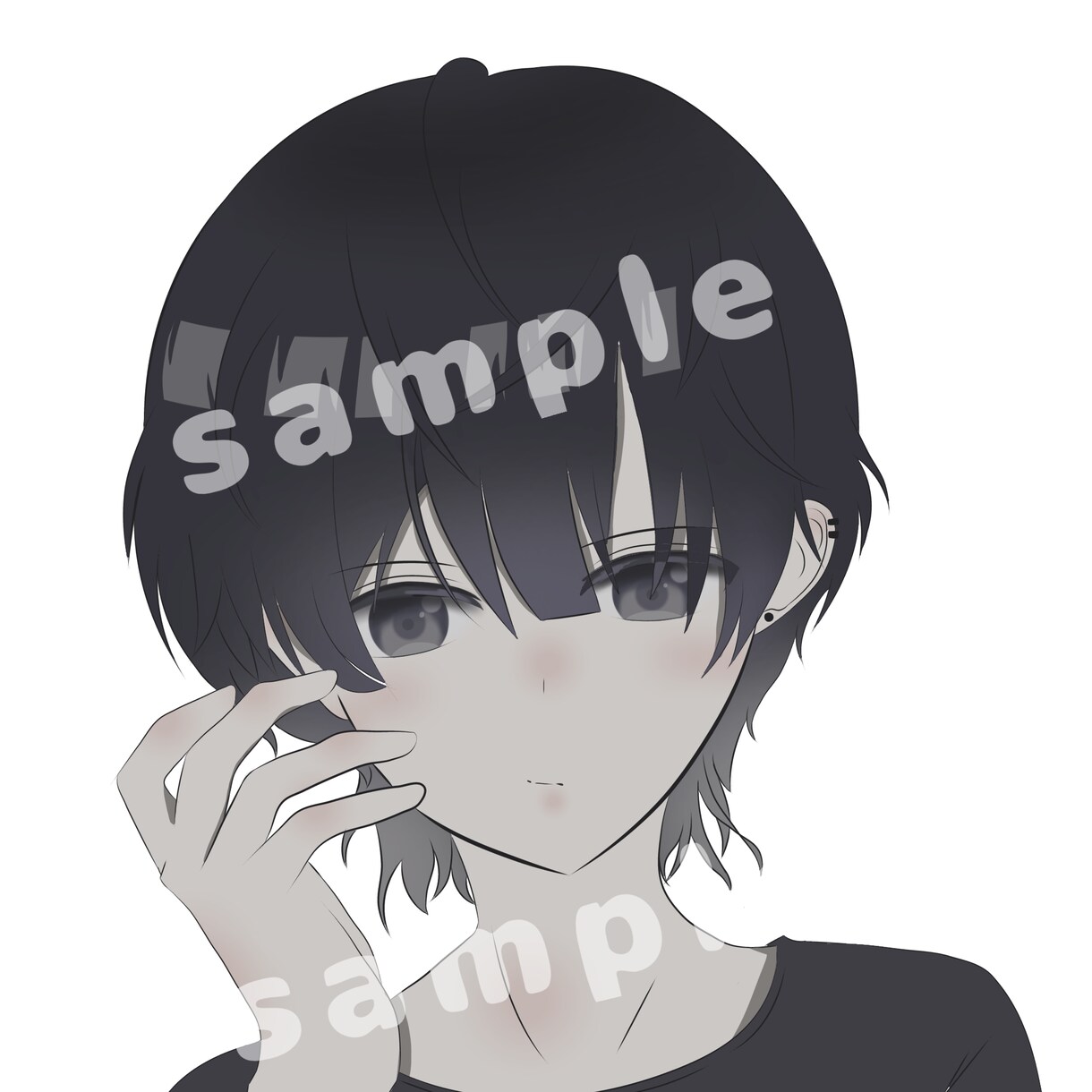上半身のみのイラストを描きます 透過と両方のお渡し可能です！上半身のみですのでご注意ください イメージ1