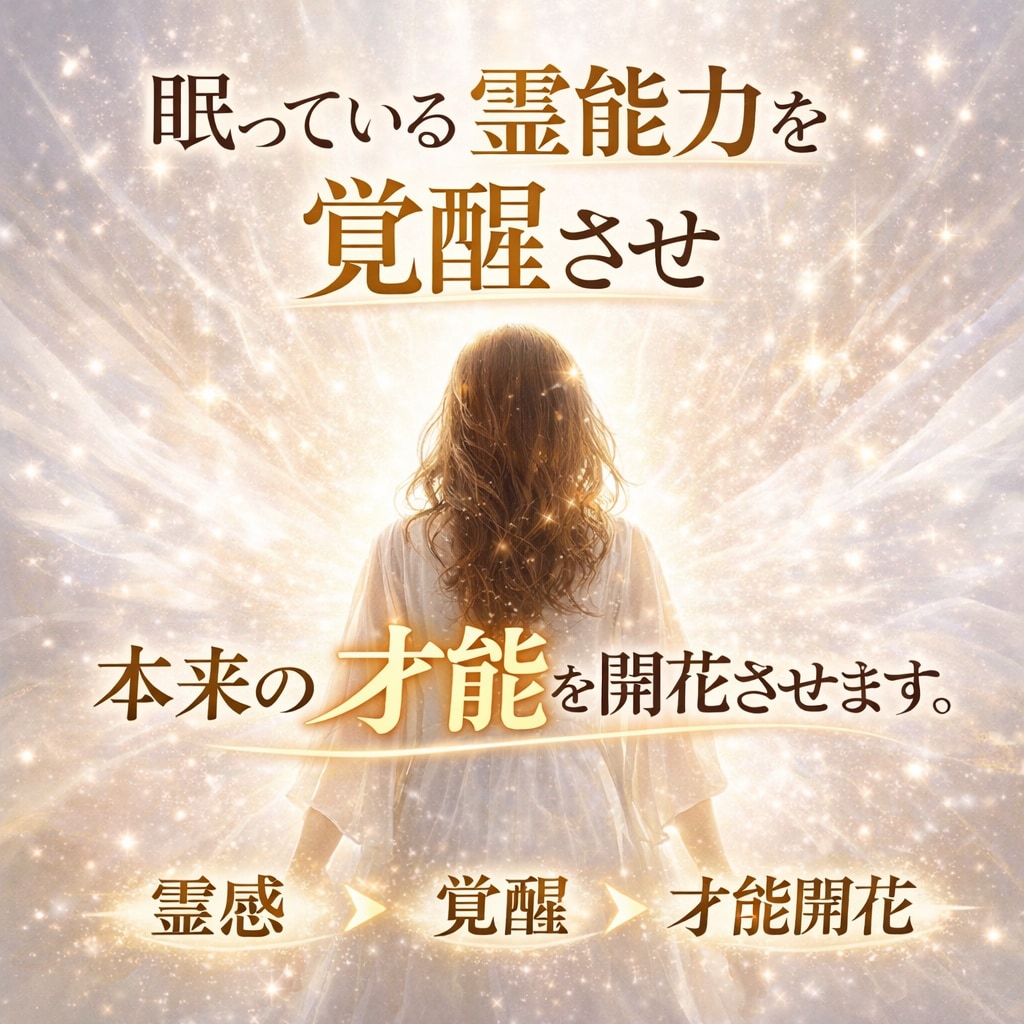 眠っている霊能力を覚醒させ本来の才能を開花させます その違和感は“才能の兆し”。霊感を強みに変え覚醒へ導きます イメージ1