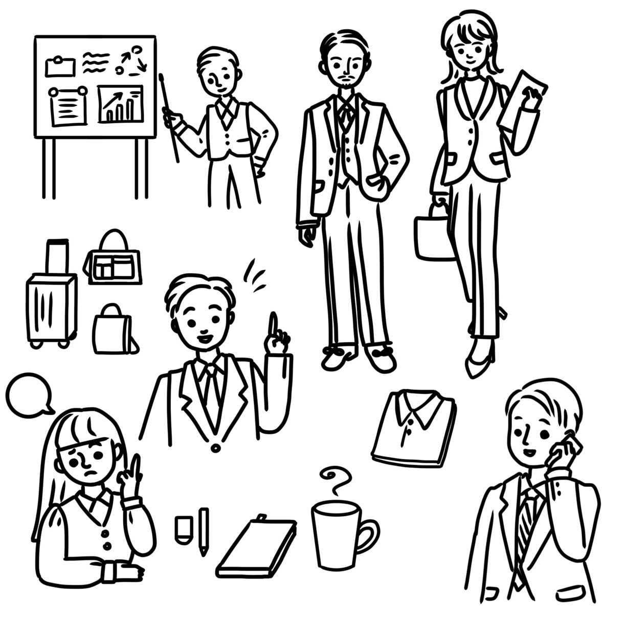 商用OK!シンプルな人物まとめイラスト描きます 業種別の依頼OK！オフィス、カフェ、育児、介護、工事、等 イメージ6