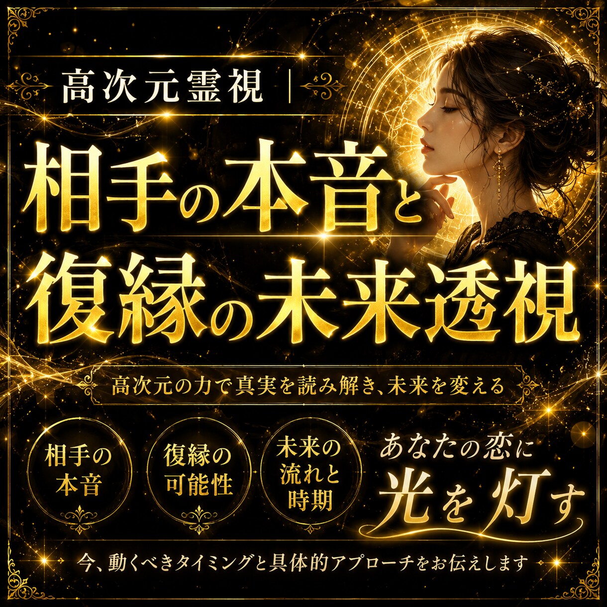 高次元霊視  |  相手の本音と復縁の未来透視ます 【限定500円】 一人で悩む夜に。相手の潜在意識と復縁を透視 イメージ1