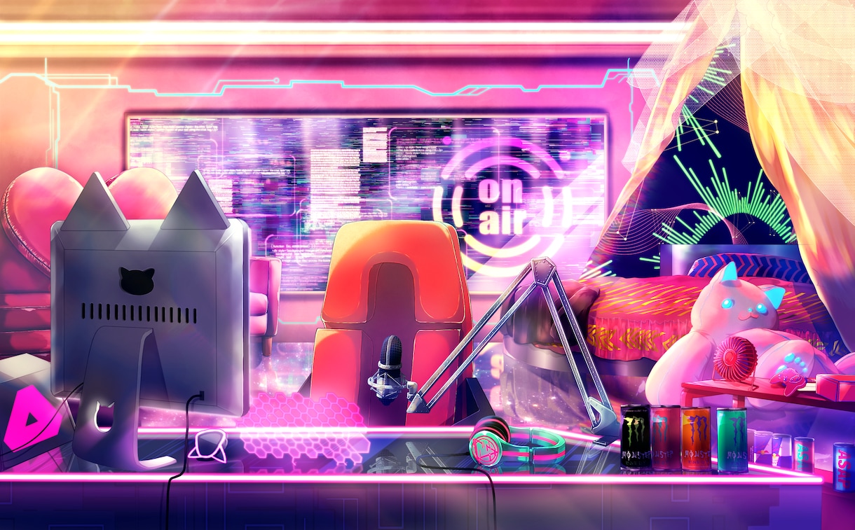 VTuber様向け、配信背景を作成します シチュエーションやキャラクターに合わせた背景作成 イメージ3