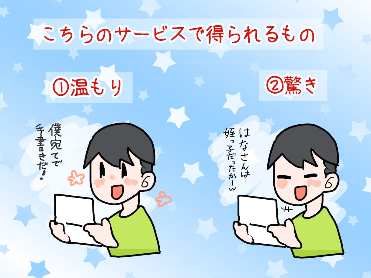 手書きのお手紙で小さな幸せお届けします ❁架空の絆、思い出を想像し、思いをお手紙にしたためます❁ イメージ3