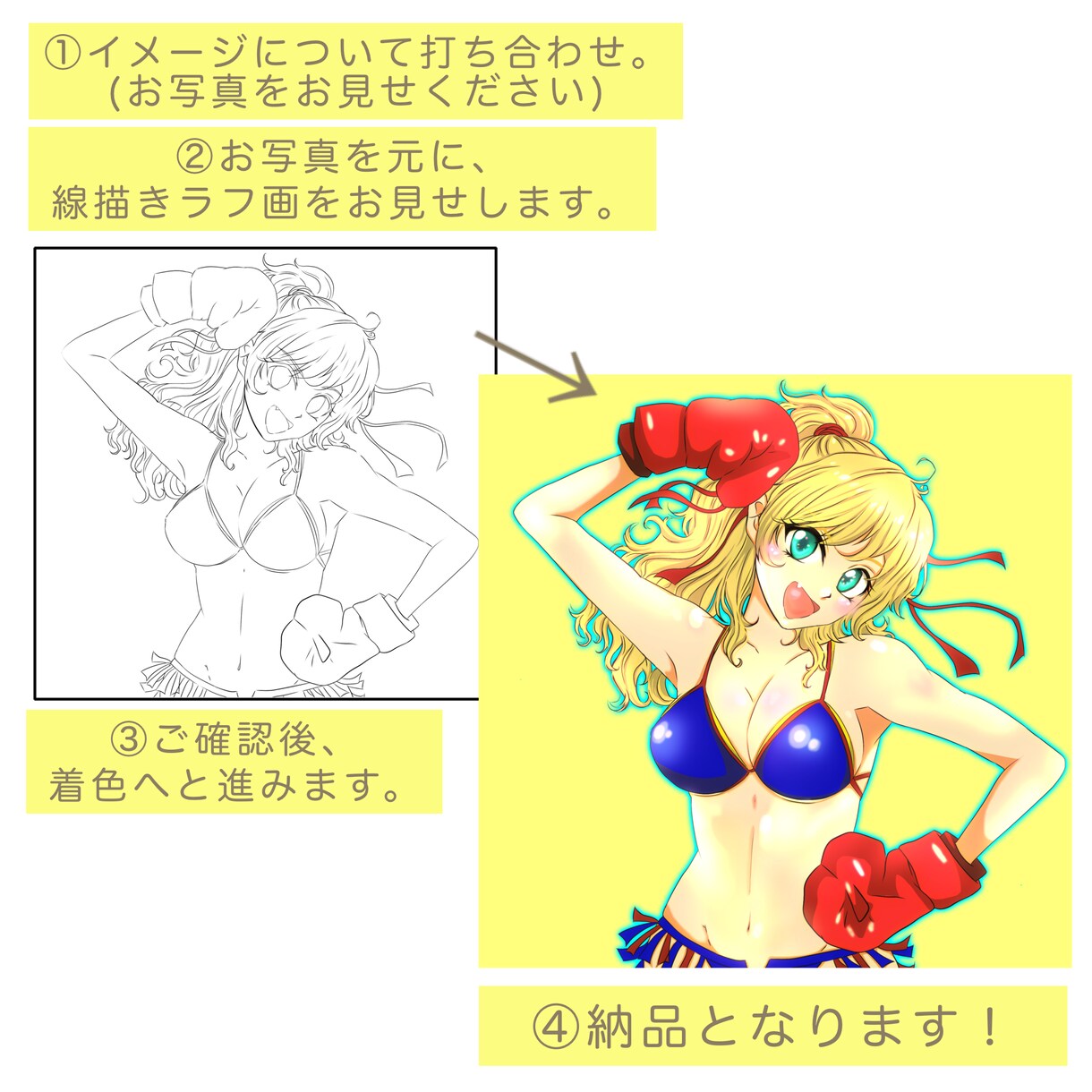 2次元のかわいいかっこいいキャラクター作ります お題頂戴し、アニメの中から飛び出した様なキャラクター描きます イメージ2