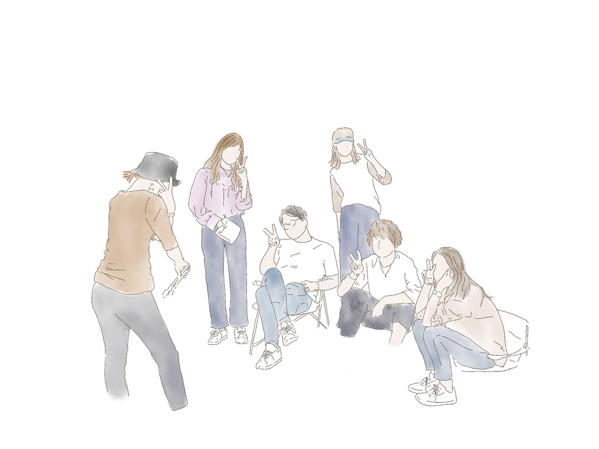 写真をもとに線画ニュアンスイラスト描きます じんわり柔らかい雰囲気に♡家族写真やウェルカムボードなど○ イメージ8