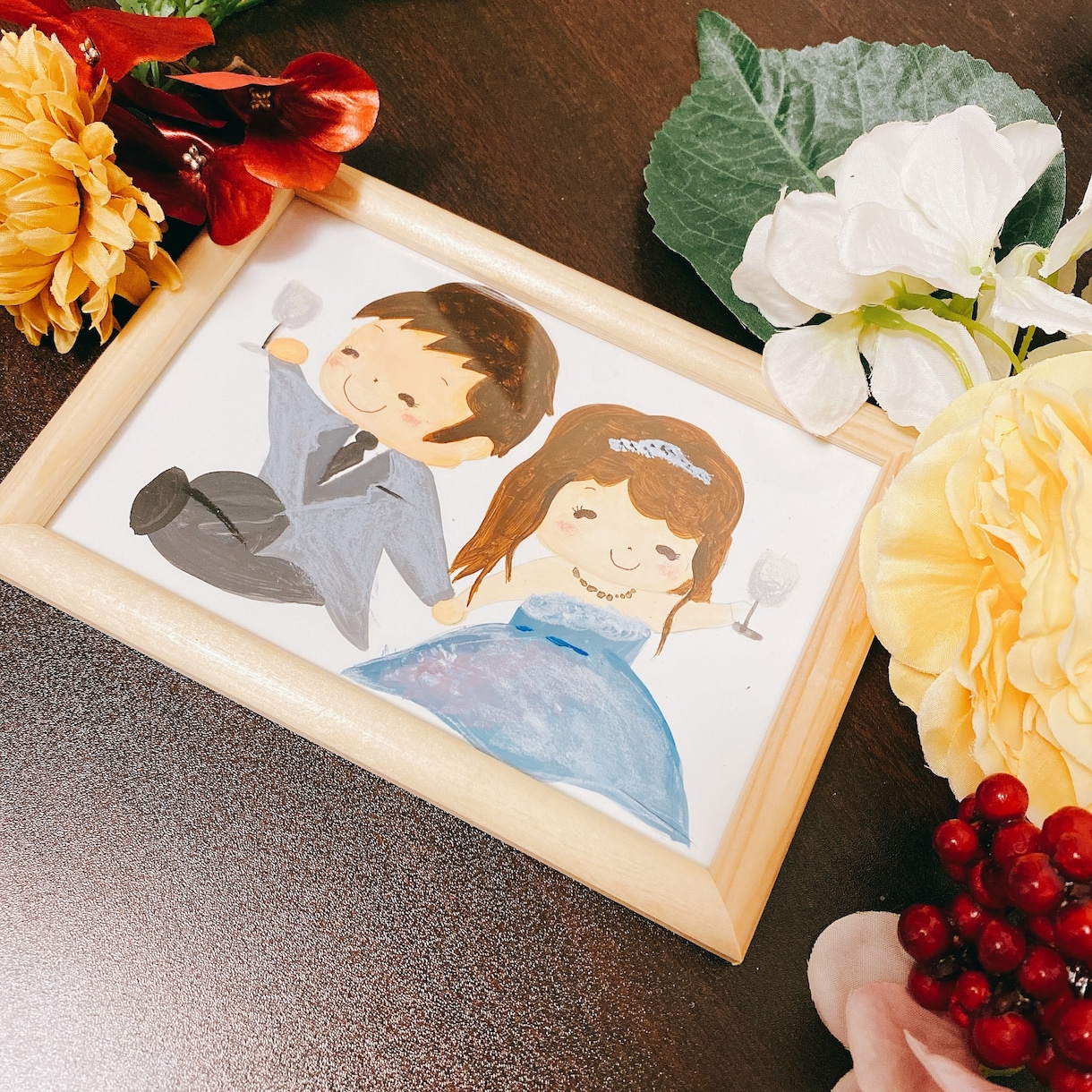 素敵な笑顔の写真を葉書サイズのイラストにします 希望があれば大きさ、素材ご要望にお応えします イメージ4