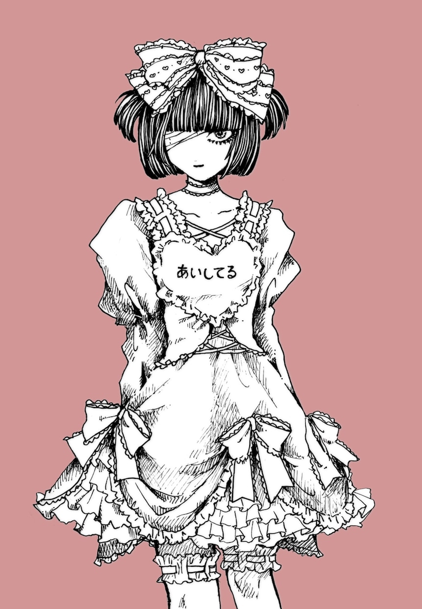 病みかわいい女の子のイラストを描きます 太ももまでの女の子のキャラクターイラストを制作します。 イメージ6