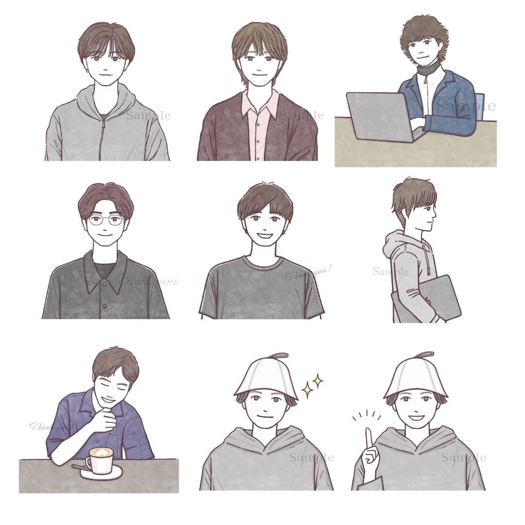 好印象なやさしいアイコンお描きします Instagramやブログのアイコンなどにおすすめです イメージ3