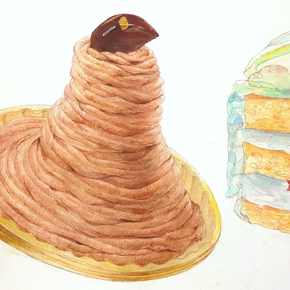 手描き食べ物・お菓子イラストを描きます ペン画＋水彩で丁寧な表現 / 清潔感のあるイラスト作成 イメージ4