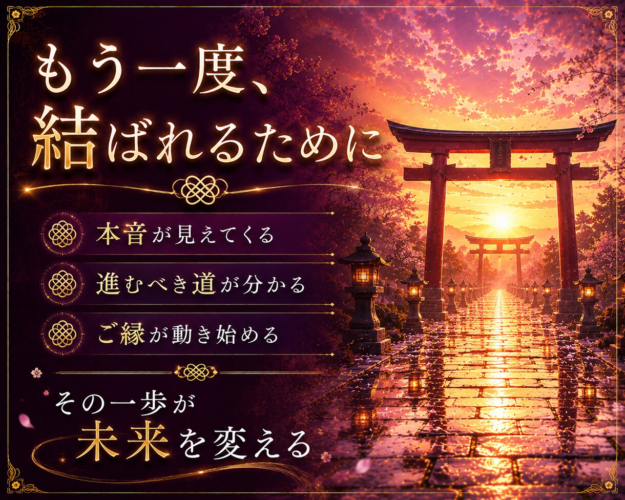 復縁鑑定｜復縁の可能性と本音を魂から読み解きます あの人の本音と復縁の可能性を魂の奥から読み解く イメージ4