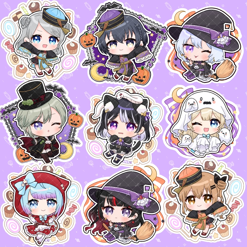 表情二種＋背景つき！ハロウィンイラストお描きします サンプルイラストをベースにカスタムするデフォルメ絵 イメージ9