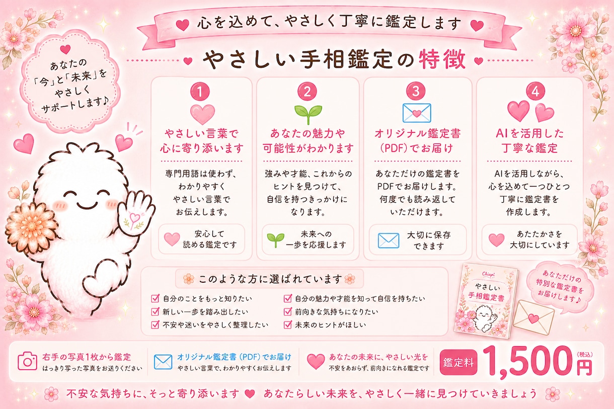手相鑑定であなたの性格・強み・可能性を読み解きます 手のひらからあなたの魅力と可能性をやさしくお伝えします イメージ3