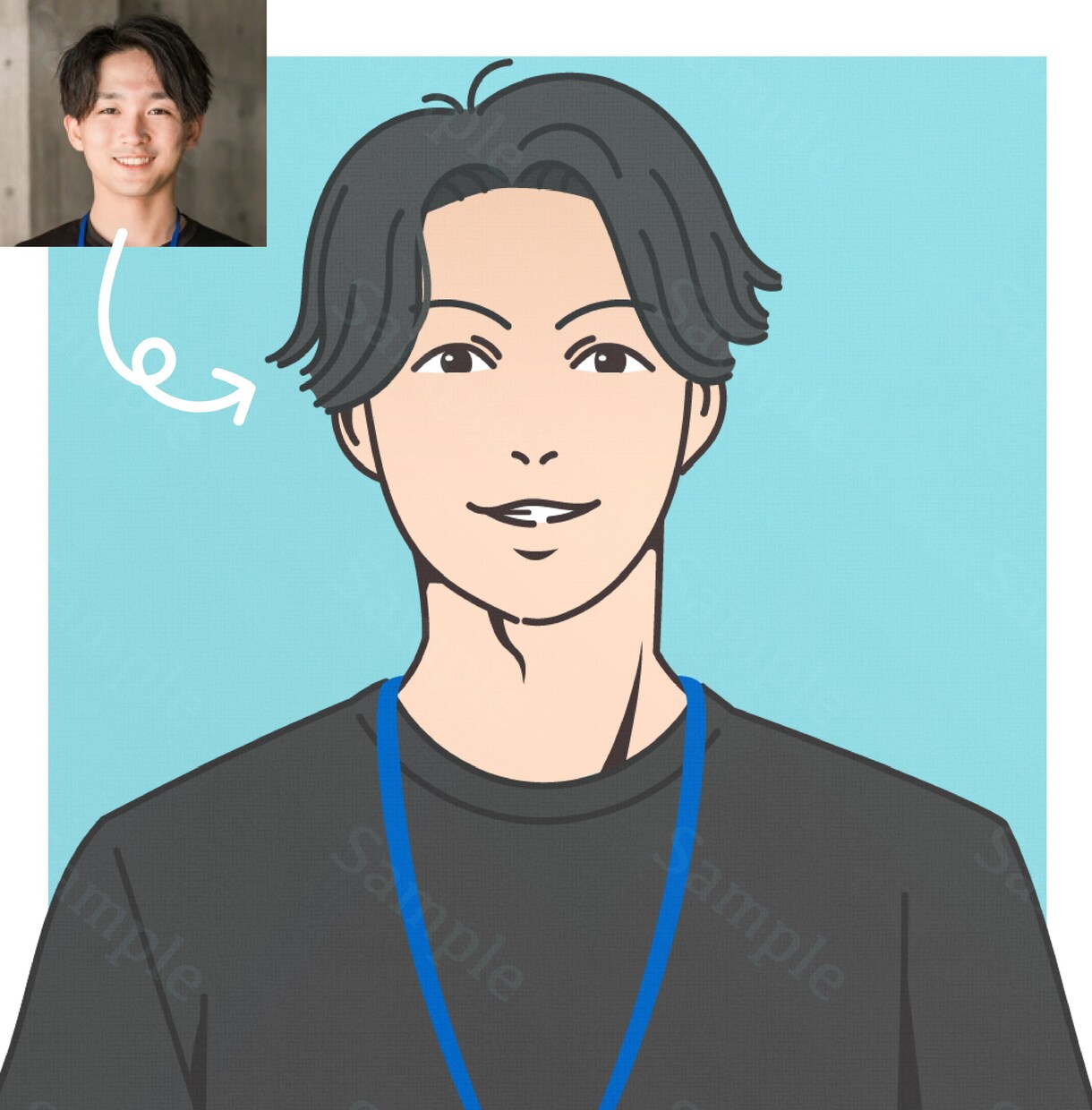 お写真からシンプル＆ナチュラルな似顔絵描きます リアルすぎず、ちょうどいい似せ感で映えるイラストに！ イメージ2